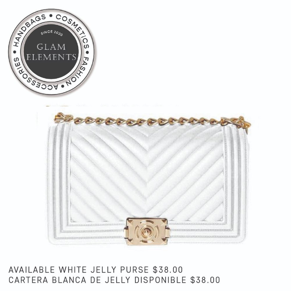 **NEW** White Chevron Pattern Jelly Purse